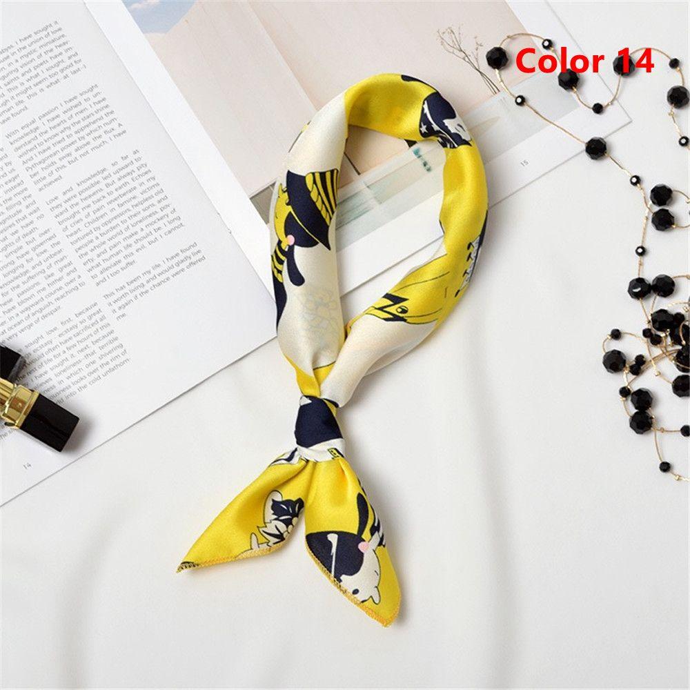 Fashion Women Elegant Square Scarf Hair Tie Band Head Neck Silk Feel Satin