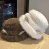 Plush Ear Warming Fisherman Hat Autumn and Winter Korean Style Versatile Thickened Cold Proof Ear Protection Hat with Face Friendly Small Bucket Hat