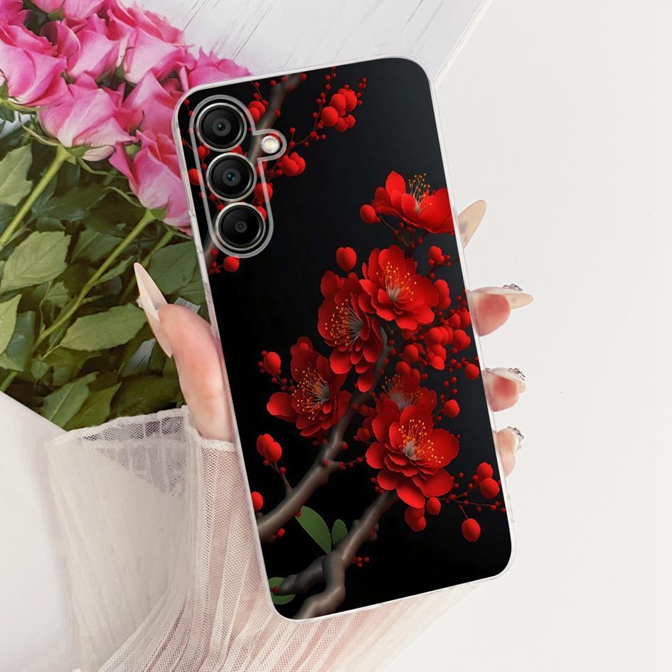Silicone Case For Samsung Galaxy A16 Cover SM-A165F New Colorful Flower Soft Phone Case For Samsung A16 A26 A36 A56 5G Protector