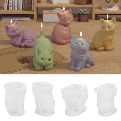 3D Kitten Mold Silicone for Flowers, Plaster, Epoxy & Scented Candles
