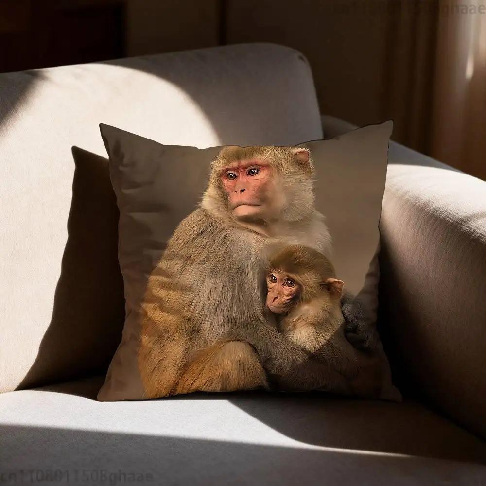 Lustige Meme Affe Kissenbezug Niedliche Affe Emoji Kissenhülle Für Wohnzimmer Sofa Streich Geschenk Heimdeko Kissenhülle 40X40