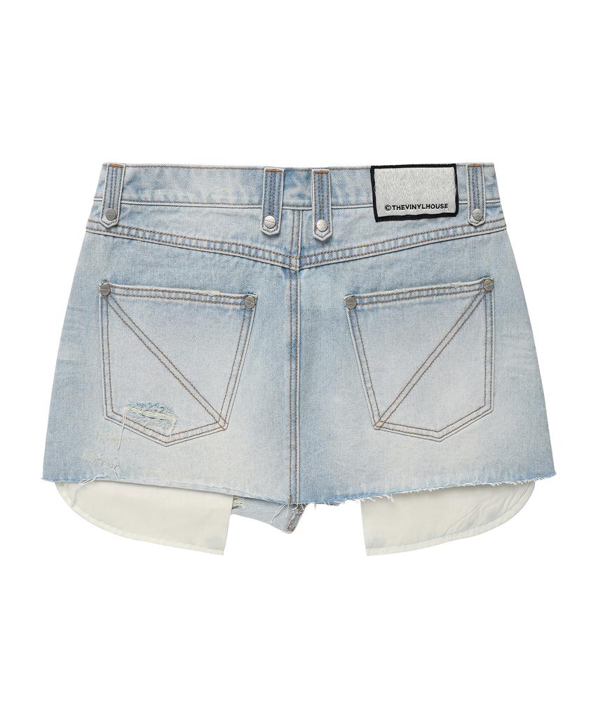 The Vinyl House Unbalance Micro Denim Skirt (W) Light Blue