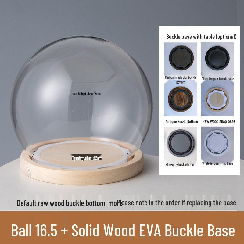 Round Dustproof Eternal Flower Display Stand with EVA Anti-Shedding Base and Rubber Ring