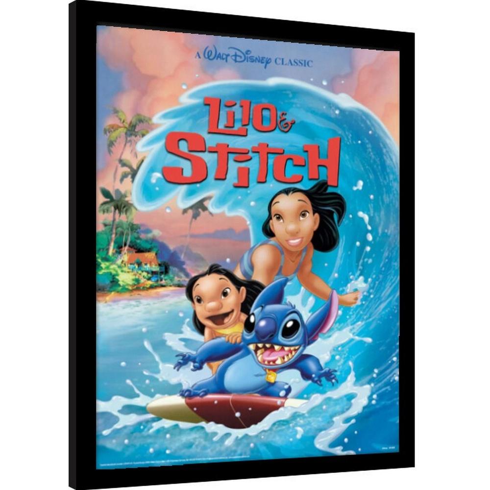 Lilo & Stitch Affiche encadrée Vague Surf