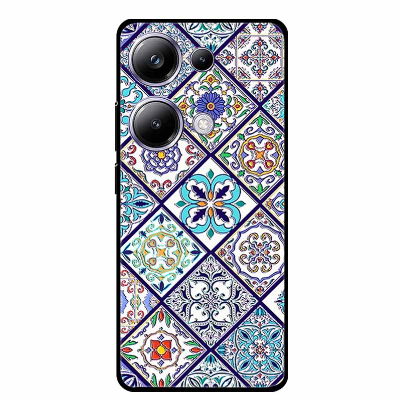 3D Präge Hülle Für Xiaomi Poco M6 Pro Handyhülle Blume Silikon Weiche Rückseite Für Xiaomi Poco M6 Pro Hülle PocoM6 M 6 Pro Capa