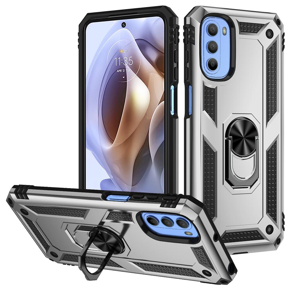 Case for Motorola Moto G31 G41 Shockproof Bumper Armor Military Protective Magnetic Holder Ring Case Cover for Moto G 31 41