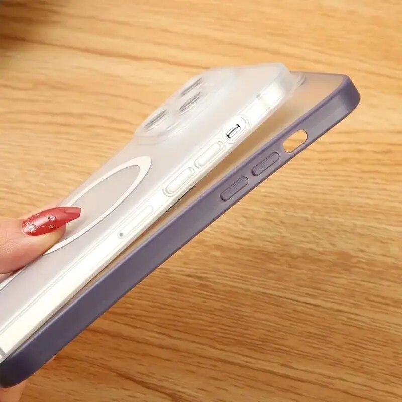 Lyxigt Ultratunt Matt Magsafe Magnetiskt PC Hårt Fodral För iPhone 15 14 13 12 11 Pro Max Frostat Coque Fodral För iPhone 15 14 Plus