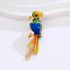 Lovely Enamel Parrot Bird Brooches Pins Metal Animal Brooch For Women'S Clothes Backpack Badge Gifts