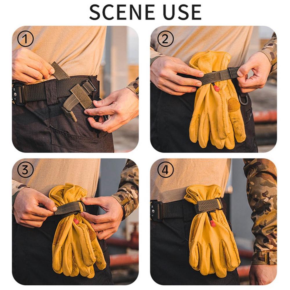 Adjustable Nylon Safety Rope Storage Hanging Buckle Climbing Glove Hook