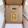 Leichter Luxus Porträt Vollständig mit Zirkonia Inlayed Mit Echtgold Halskette Damen Schlüsselbein Kette Mit Schmuck