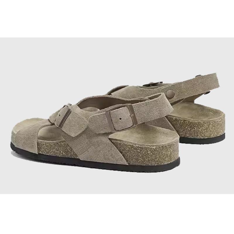 2024 2024 Women's Suede Mules Slippers Women Clogs Cork Insole Sandals with Arch Support Outdoor Beach Slides Summer Women Shoes