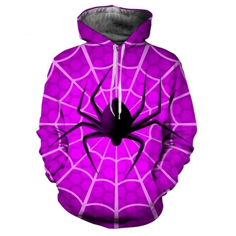 Herr Dam Barn 3D Konsttryck Klassiska Huvtröjor Ny Personlig Spindelgrafiktryck Hip Hop Streetwear Par Tröjor Sweatshirts