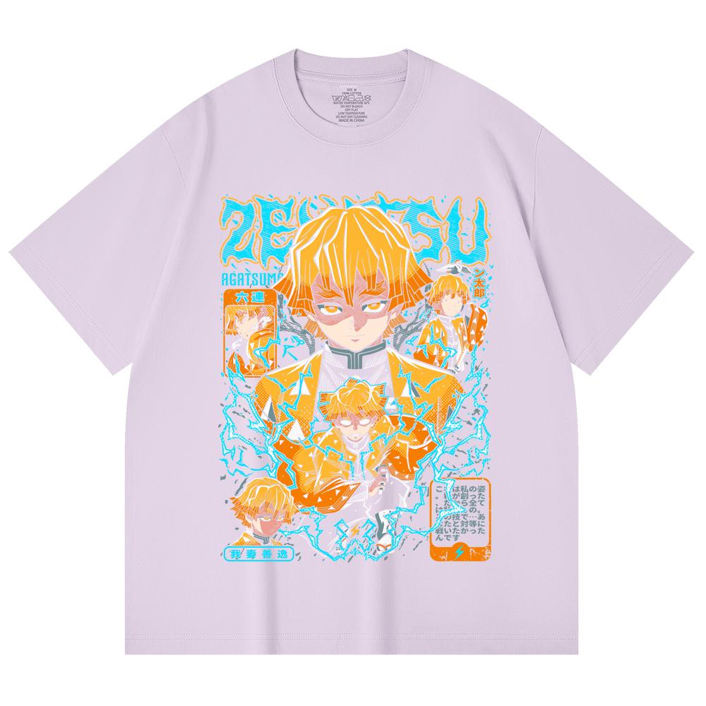 230 g/m² 100% Bavlna Demon Slayer V100 Zenitsu Potisk Unisex Tílko z Heavy Bavlny