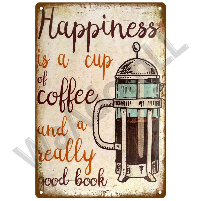 Metalen Bord Retro Decor Koffie Vintage Blikken Bord Plaque Metalen Plaat Muurkunst Posters Voor Keuken Bar Café Kamer Retro IJzeren Schilderij