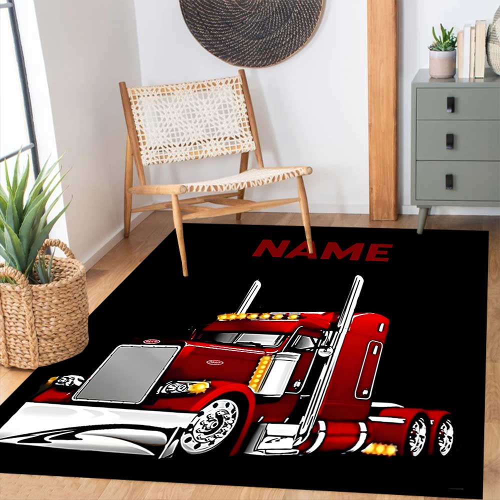 Heavy Trucks Customize Your Name Rug, Office Chair Cushion, Home Bedroom Living Room Gift.