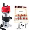33000RPM Freză Electrică de Lemn de Înaltă Calitate Portabilă pentru Prelucrarea Lemnului, Gravură, Canelare, Router Palmier, Set de Scule pentru Bricolaj Acasă