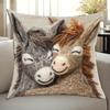Cushion Cover Embroidered Animal Print Hidden Zipper Replaceable Design Sofa Pillowcase Home Living Room Bedroom Office