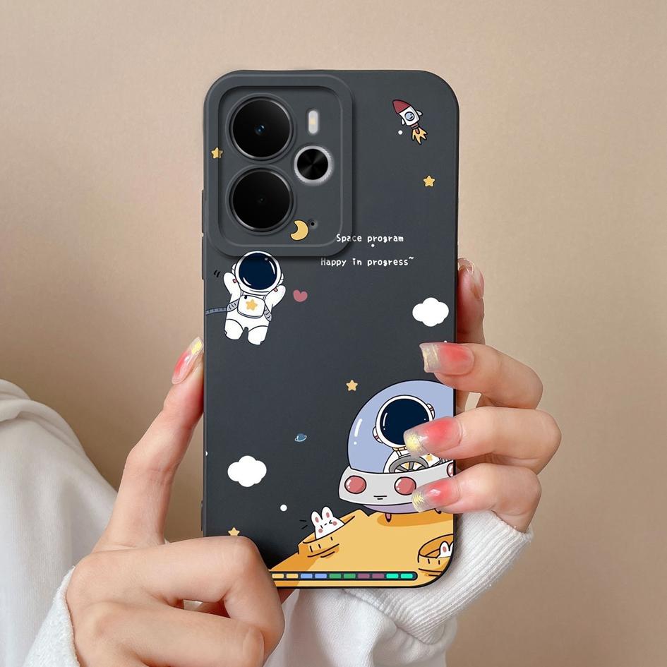 Cute Spaceman Phone Cases For Oppo Realme C75x 14 14T 14X P3 Narzo 10 30 60 A5 Pro Smooth Liquid Silicone High Quality Anti Slip Shell For Oppo Covers