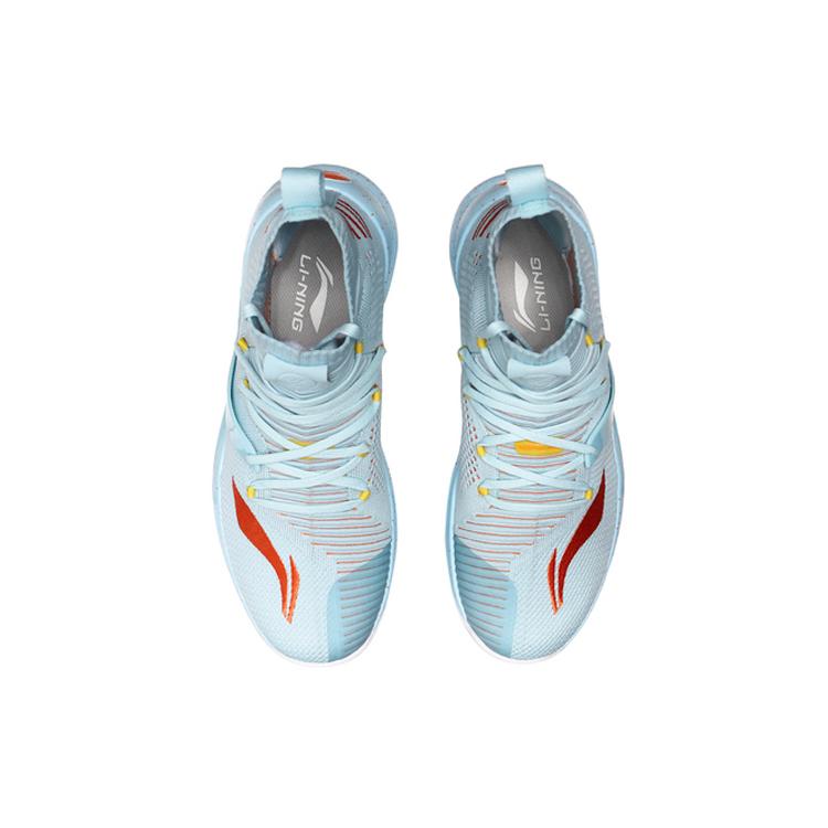 Li Ning Blockade Dämpfung Rutschfest Abriebfest High-Top Basketballschuhe Herren Blau ABAP057-3