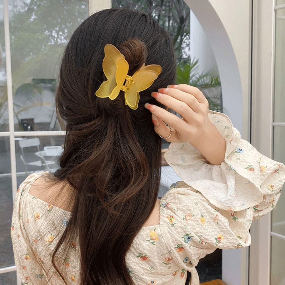 Gradient Butterfly Hair Claw Clip Colorful Barrette New Hairpin Women