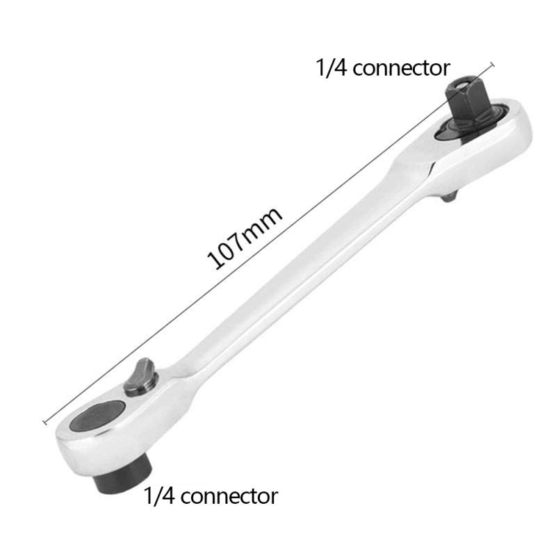Mini 1/4 Double-headed Ratchet Socket Wrench Two-way 72 Teeth Labor-saving Wrench