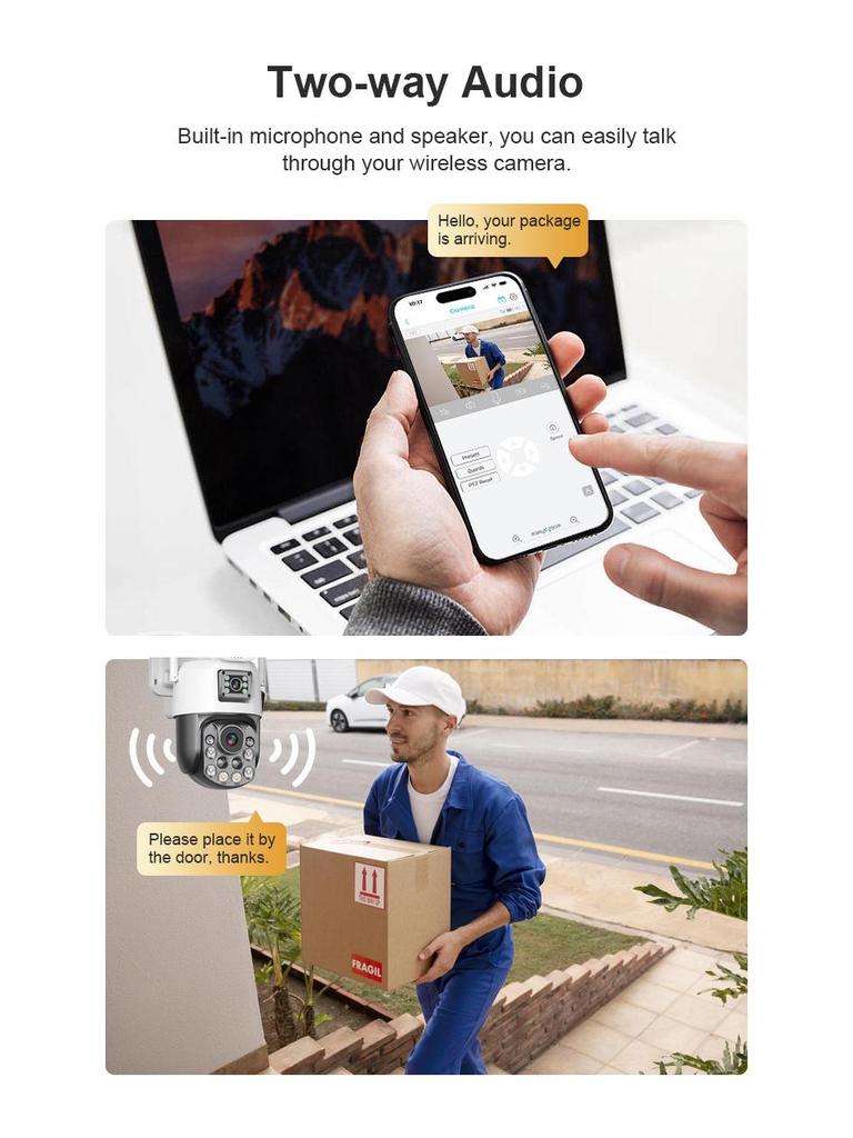 Solar Outdoor PTZ Camera with 36x Zoom & Dual-Screen Humanoid Tracking