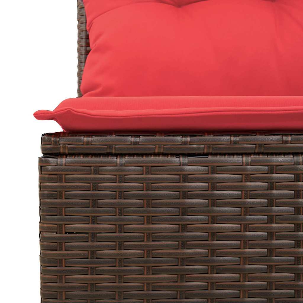 Garden Sofa Set with Cushions 4 pcs Brown Poly Rattan