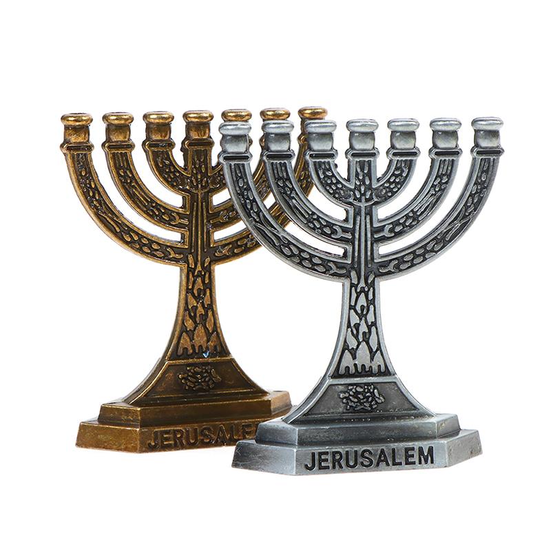 7 Branch Candle Holder Jewish Menorah Candle-Holder Relic Ornament