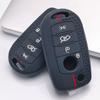 Silicone Key Fob Cover for 4-button Flip Remote, Anti-Scratch & Anti-Drop Protective Case for Jeep Renegade Compass for Fiat 500X Toro Argo for Dodge