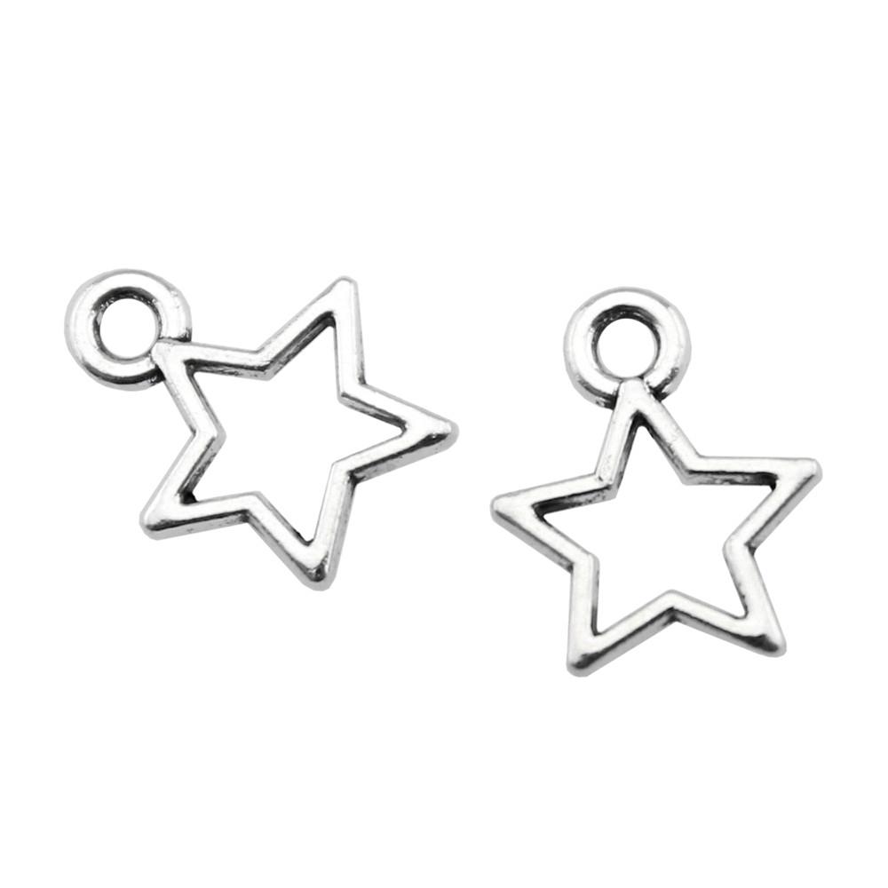 Five-Pointed Star Charms Multi Color Alloy Plain Pendants For Celestial Themed Jewelry