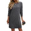Womens Casual Ribbed Dress Spring Summer Round Neck Short Sleeve Midi Dress Fashion With Pockets Commuting Knee Length Dresses