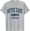 Notre Dame Indiana In Vintage Navy 90s Style Sports Design T-Shirt