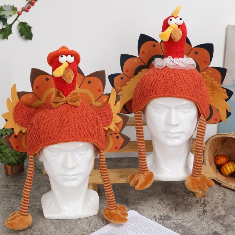 Festival Truthahn Form Kostüm Hut Thanksgiving Party Kopfbedeckung Weiches Atmungsaktives Design Für Kinder Erwachsene Outdoor Indoor Verwendung