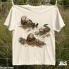 T-shirt Loutre de Mer, T-shirt Loutre avec ses Petits, Cadeau pour Amoureux de la Loutre de Mer, T-shirt Graphique Animal Marin Faune Océanique Nature pour Hommes Femmes