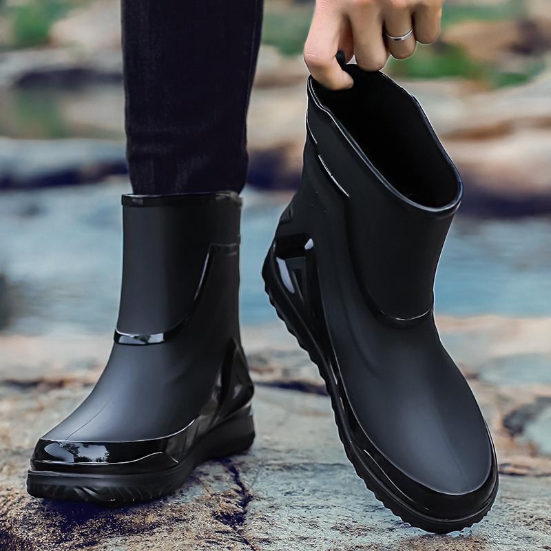 Waterproof Men's Rain Boots Agricultural Breathable Anti-skid Durable Work Shoes Male Summer Outdoor Fishing Rubber Boots