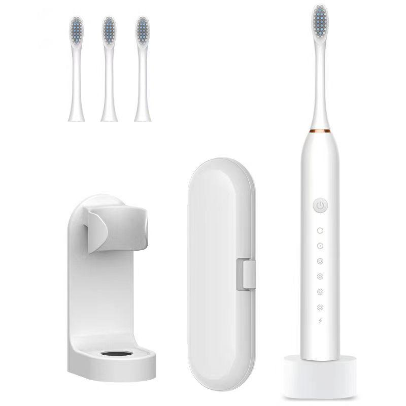 Ultrasonic Electric Toothbrush Rechargeable USB with Base for Adults 6 Modes Sonic Toothbrush IPX7 Waterproof Travel Box Holder