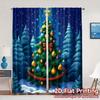 2pcs,Curtains Christmas Tree Ornaments Snow Popular Minimalist Curtains Machine Washable Fabric Curtains Room Decor Decorative