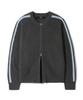 TRILLION Washable Hairy Brush Track Zip-Up Knit (Charcoal)