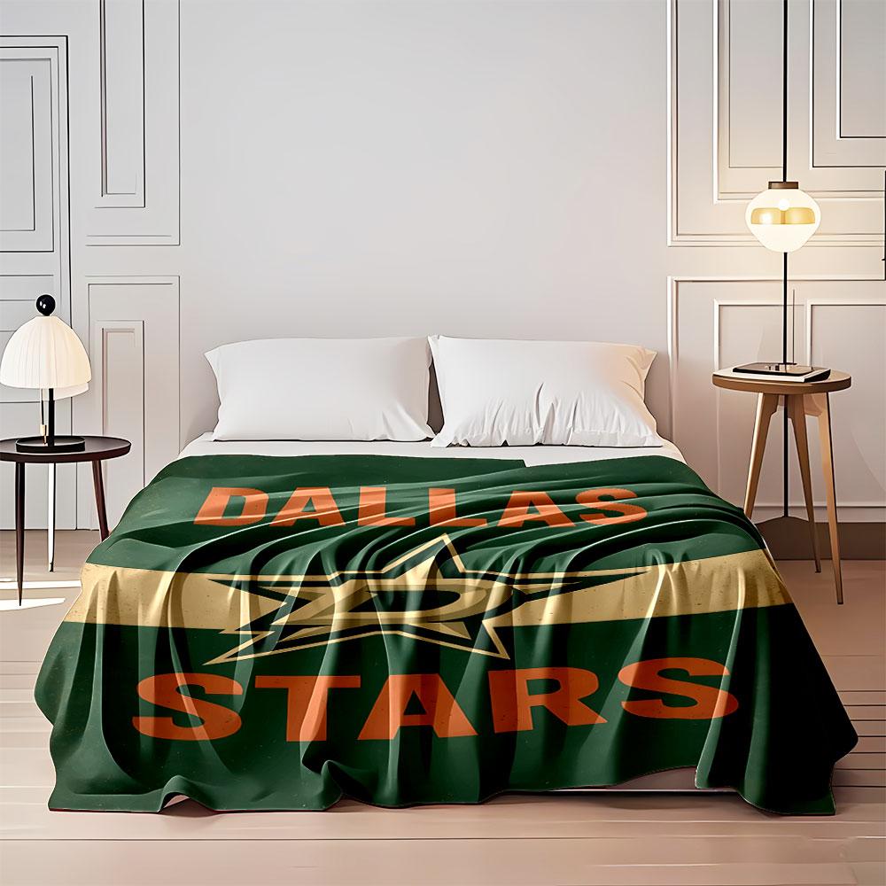Dallas Stars Hockey Logo Blanket Print Blanket Soft and Cozy Perfect for the Living Room Bed Sofa or a Nap,gift