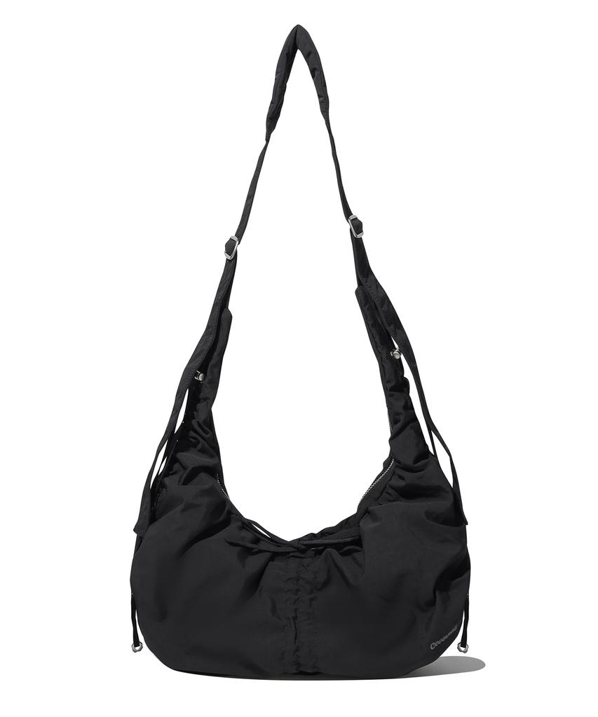 Covernat Woman Cloverheart New Shirring Hobo Crossbody Bag Black