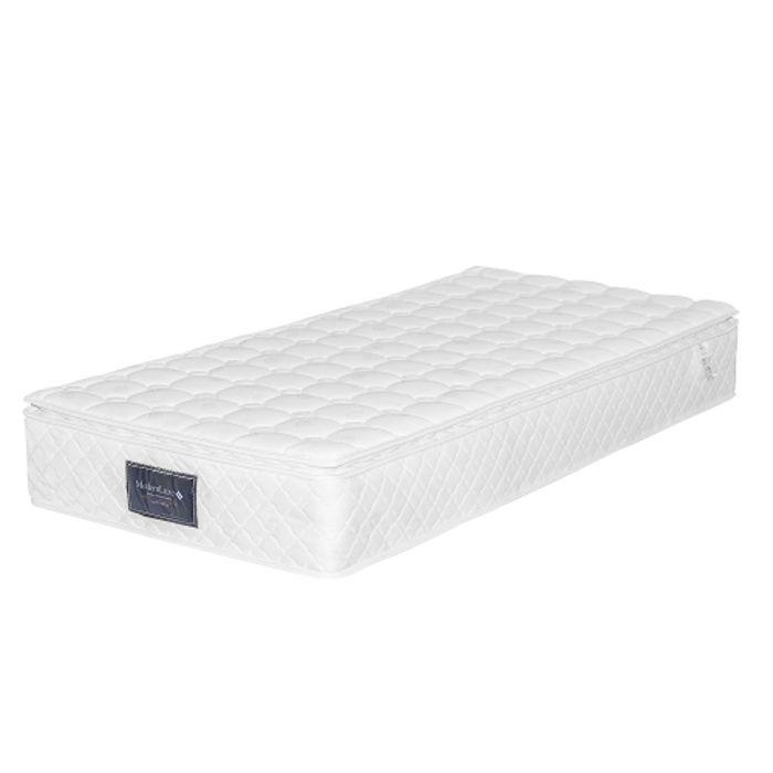 Lit simple - MUVOE - 90x200 - Rembourré - Tête de lit avec USB-C - Rangement intégré