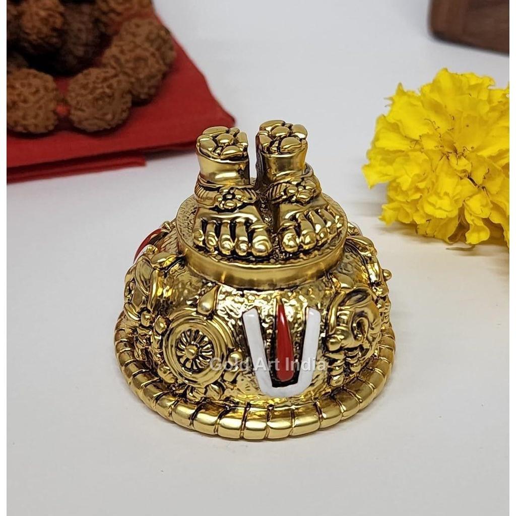 Lord Balaji Charan Paduka Matte Finish Vishnu Charan Paduka for Pooja Room
