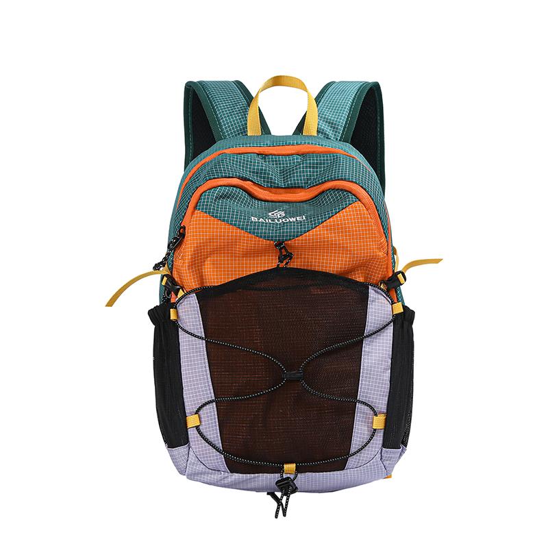Compact Outdoor Backpack with Mesh Front Pocket and Multiple Storage Compartments for Hiking and Travel