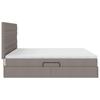 LED Storage Bed with Mattress Taupe 200 X 200 Cm Fabric