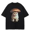 Streetwear Lustiges Katze Grafik T-Shirt Baumwoll T-Shirt Unisex Oberteile Tees Kurzarm T-Shirt
