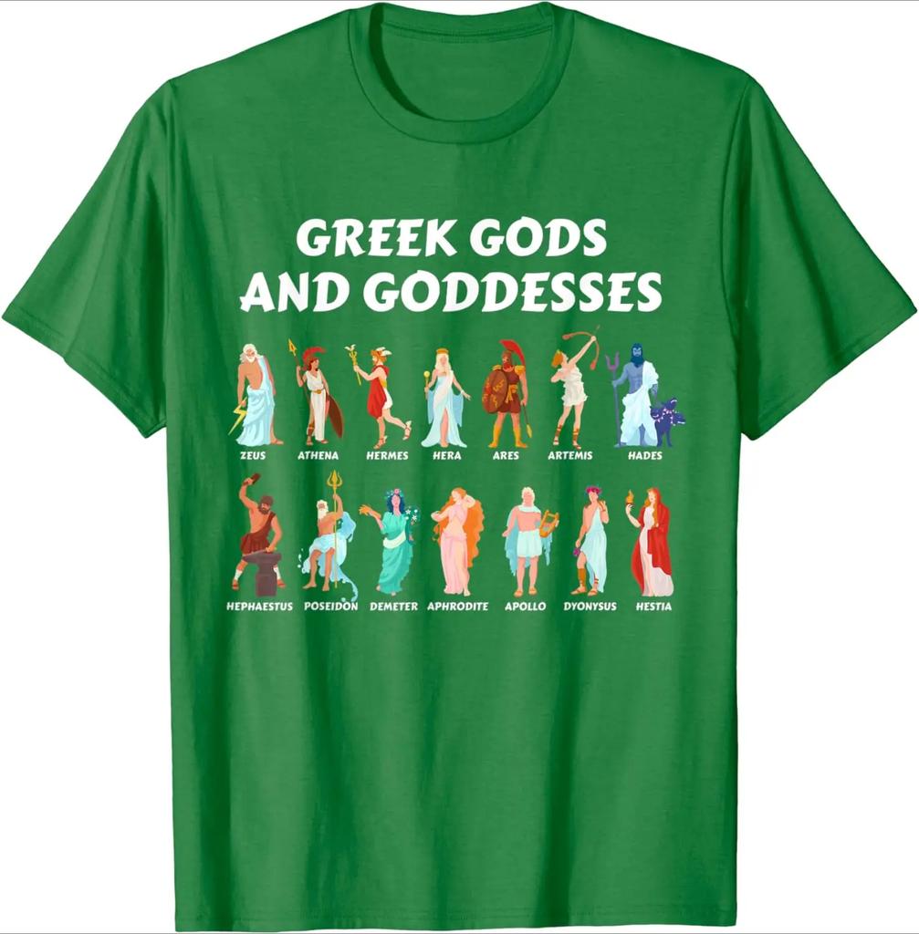 Greek Gods and Goddesses Ancient Greek Myth Greece TShirt 100 Cotton ONeck Summer Short Sleeve Casual Unisexs Tshirt Size S3XL