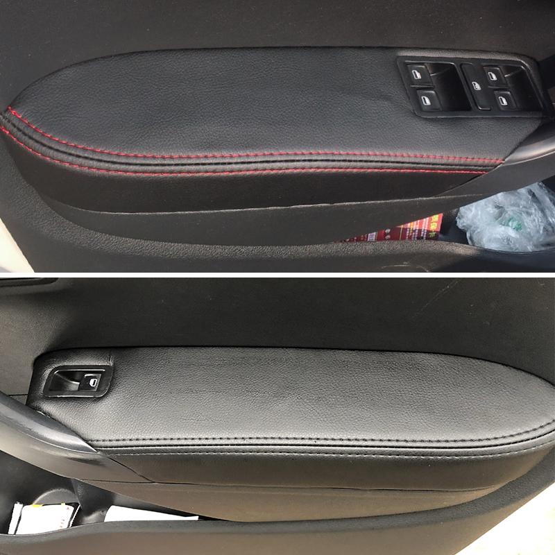Endast Halvkombi Läder Dörrpanel Skydd För VW Polo 2011 2012 2013 2014 2015 2016 Invändig Dörr Armstöd Panel Skydd Klistermärke Trim