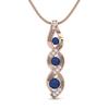 Colar Espiral de Safira Azul - Prata de Lei 925