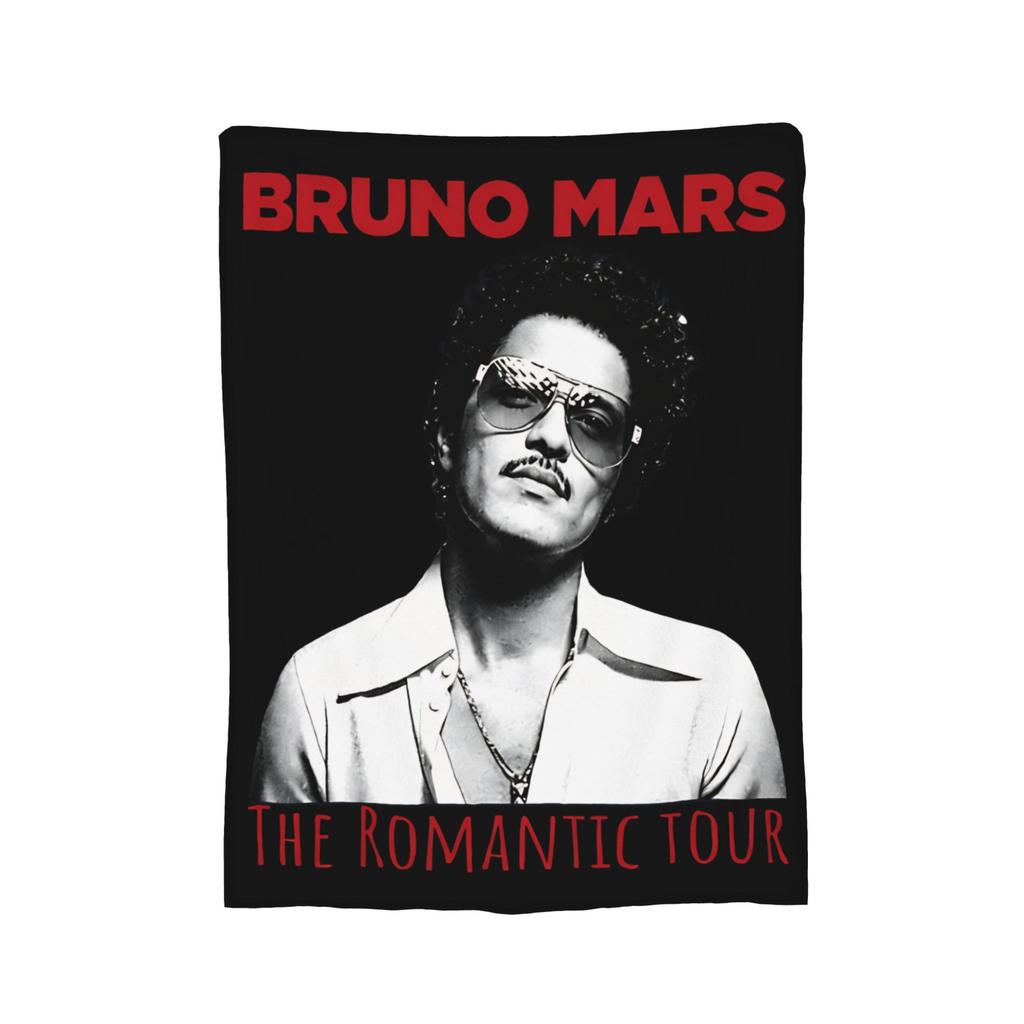 Bruno Mars Singer Blanket Flannel Textile Decor Pop Music Portable Lightweight Throw Blankets for Bedding Travel Quilt