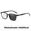 Progressive Pochromic Lesebrille Herren Retro Ultra Leicht Quadratischer Rahmen Anti Blaulicht Brille Dioptrien